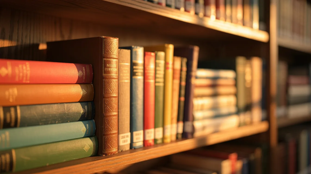 Des livres dans une biliothèque pour illustrer le programme de français en 6e.