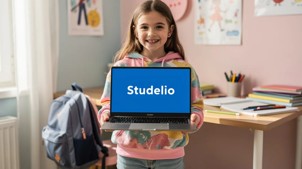 Collégienne travaillant la grammaire grâce à Studelio
