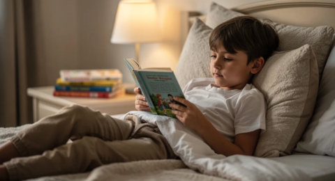 élève de 6e lit un livre court