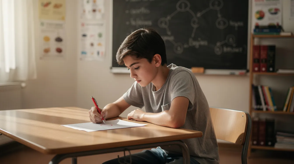 élève travaille pour éviter erreurs homophones