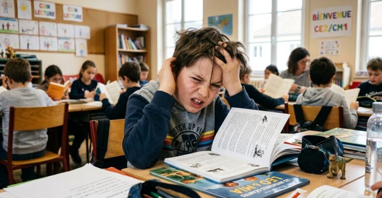 enfant qui a des difficultés de lecture