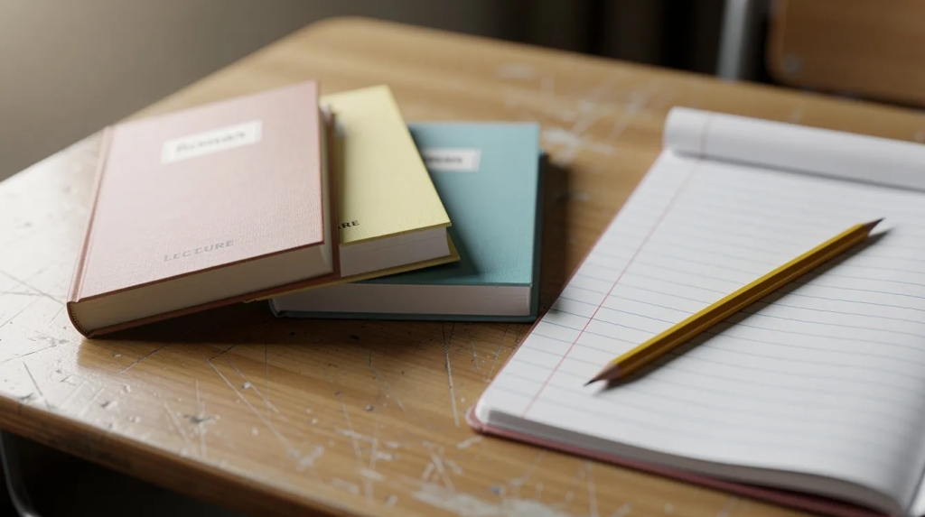 pile de livres et carnet