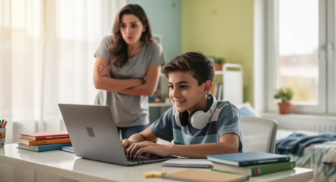 ados qui travaille avec ChatGPT parent désapprouve