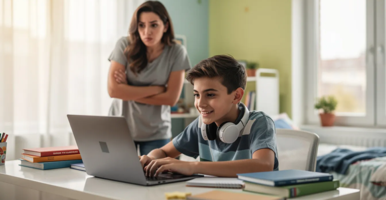 ados qui travaille avec ChatGPT parent désapprouve